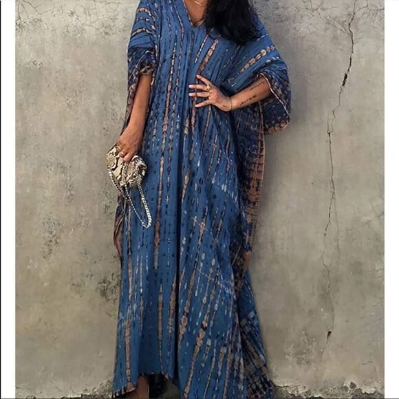 NEW Tribal Pattern Kaftan Dress - Picture 1 of 6